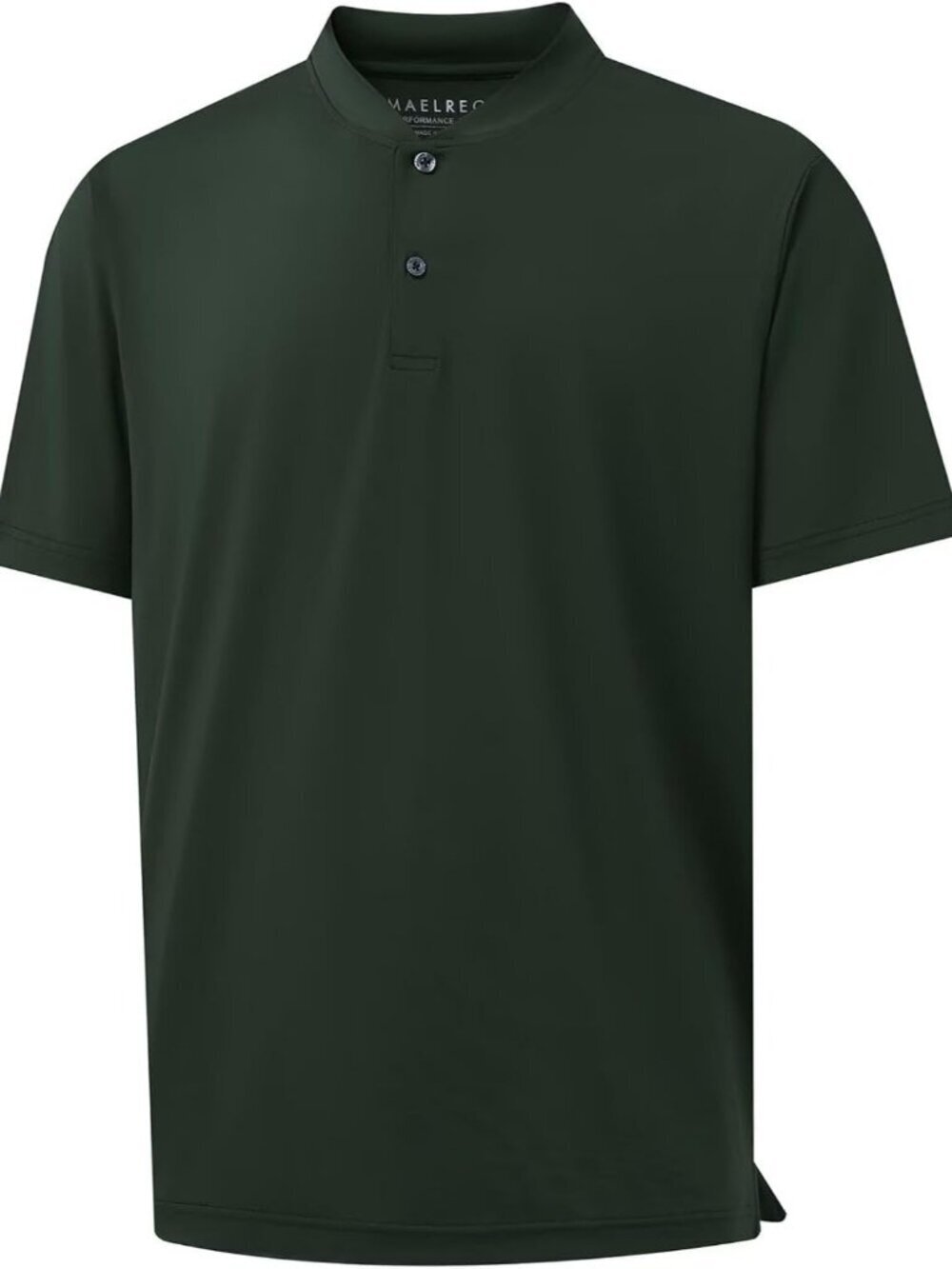 Mens Olive Green Dry Fit Henley Shirt Moisture Wicking Casual Performance Tee